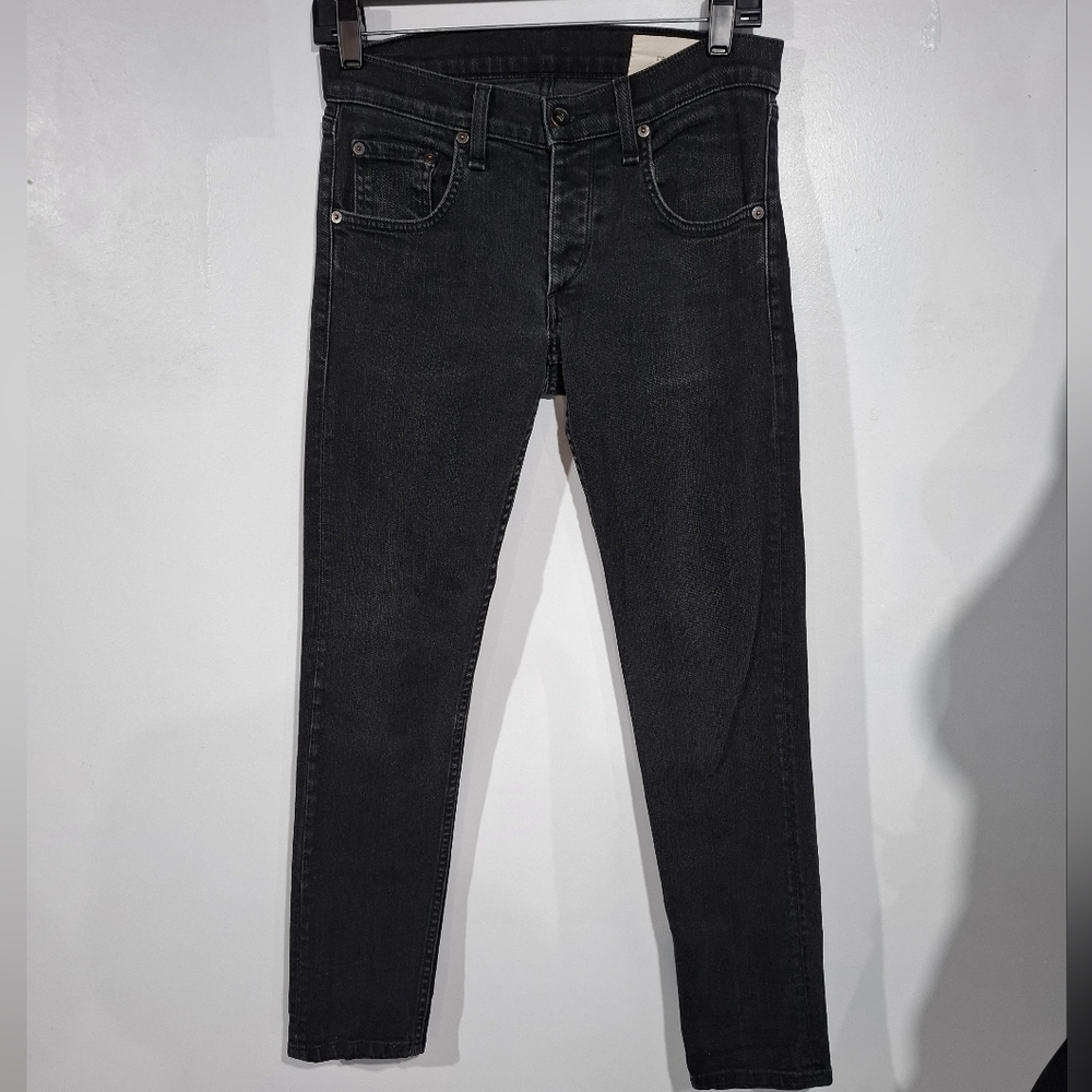 Rag & Bone Jeans 29 Washed Black Fit 1 Extra Slim Skinny Stretch Ankle Denim
